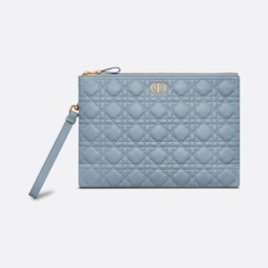 Large Dior Caro Daily Pouch
Cloud Blue Supple Cannage Calfskin
