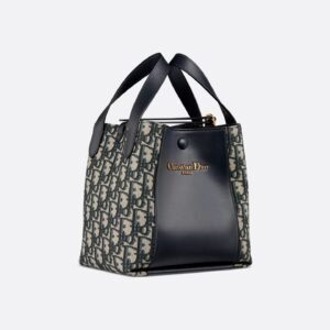 Small Signature Bucket Bag
Blue Dior Oblique Jacquard and Smooth Calfskin