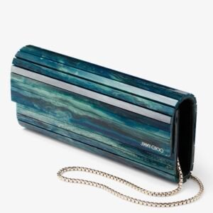 Emerald Marble Effect Acrylic Clutch Bag