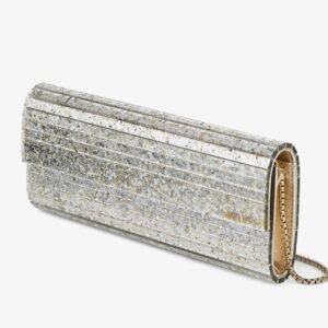 Champagne Coarse Glitter Acrylic Clutch Bag