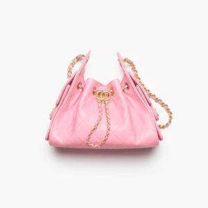 CHANEL 25 MINI HANDBAG
 
Grained Calfskin & Gold-Tone Metal 
Pink