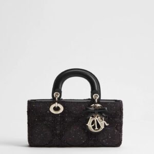 Small Lady D-Joy Bag
Black Multicolor Cannage Tweed Embroidered with Sequins