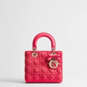 Small Lady Dior Bag with Strap
Rose Peony Cannage Suede Calfskin