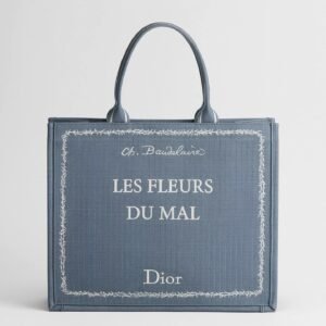 Medium Dior Book Tote
Blue and White Book Cover Embroidery