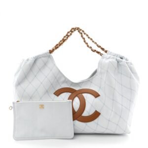Coco Beach Small Shopping Tote Light Blue Brown