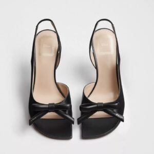 Dior Bow Heeled Slingback Sandal
Black Lambskin