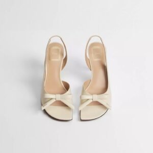 Dior Bow Heeled Slingback Sandal
White Lambskin