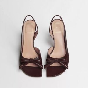 Dior Bow Heeled Slingback Sandal
Burgundy Lambskin