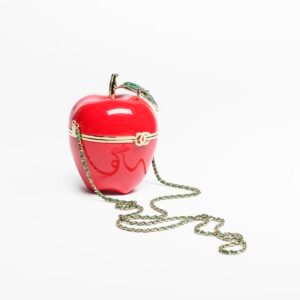 APPLE MINAUDIERE
Laquered Metal, Enamel & Gold-Tone Metal 
Red, Green & Golden