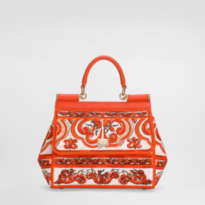 Small Sicily handbag with majolica embroidery